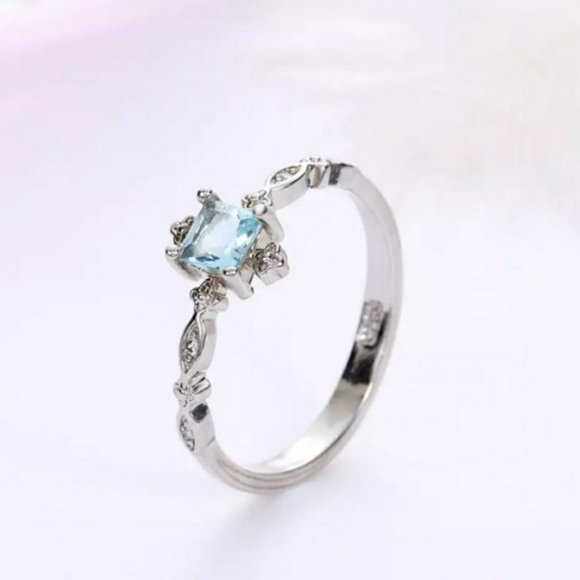 *NEW Blue Topaz Diamond 925 Sterling Silver Ring - Picture 11 of 12